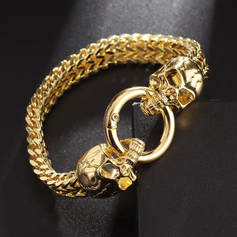 Men\\\\\\'s Vintage Skull Beaded Skull Bracelets Men\\\\\\'s Bracelets Gothic Jewelry Accessories Gifts