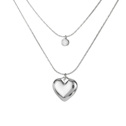 Punk Cuban Chain Heart Necklace For Women Hip Pop Stainless Steel Choker Fashion Wedding Party Jewelry Gift