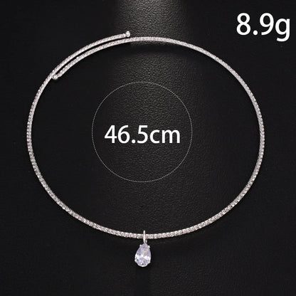 Stonefans Water Drop Pendant Choker Necklace Wedding Luxury Rhinestone Accessories Fashion 2025 Charms Jewelry High Quality Gift