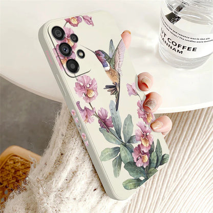 Flowers Silicone Case For Samsung Galaxy A54 A53 A73 A71 A72 A52 A32 A33 A34 A31 A24 A20S A42 Shockproof Phone Soft Cover Coque