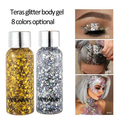1pcs Eyeshadow Sequins Face Eye Glitter Sequin Gel Diamond Shiny Glitter Body Sequins Makeup Decorative For Party Festival