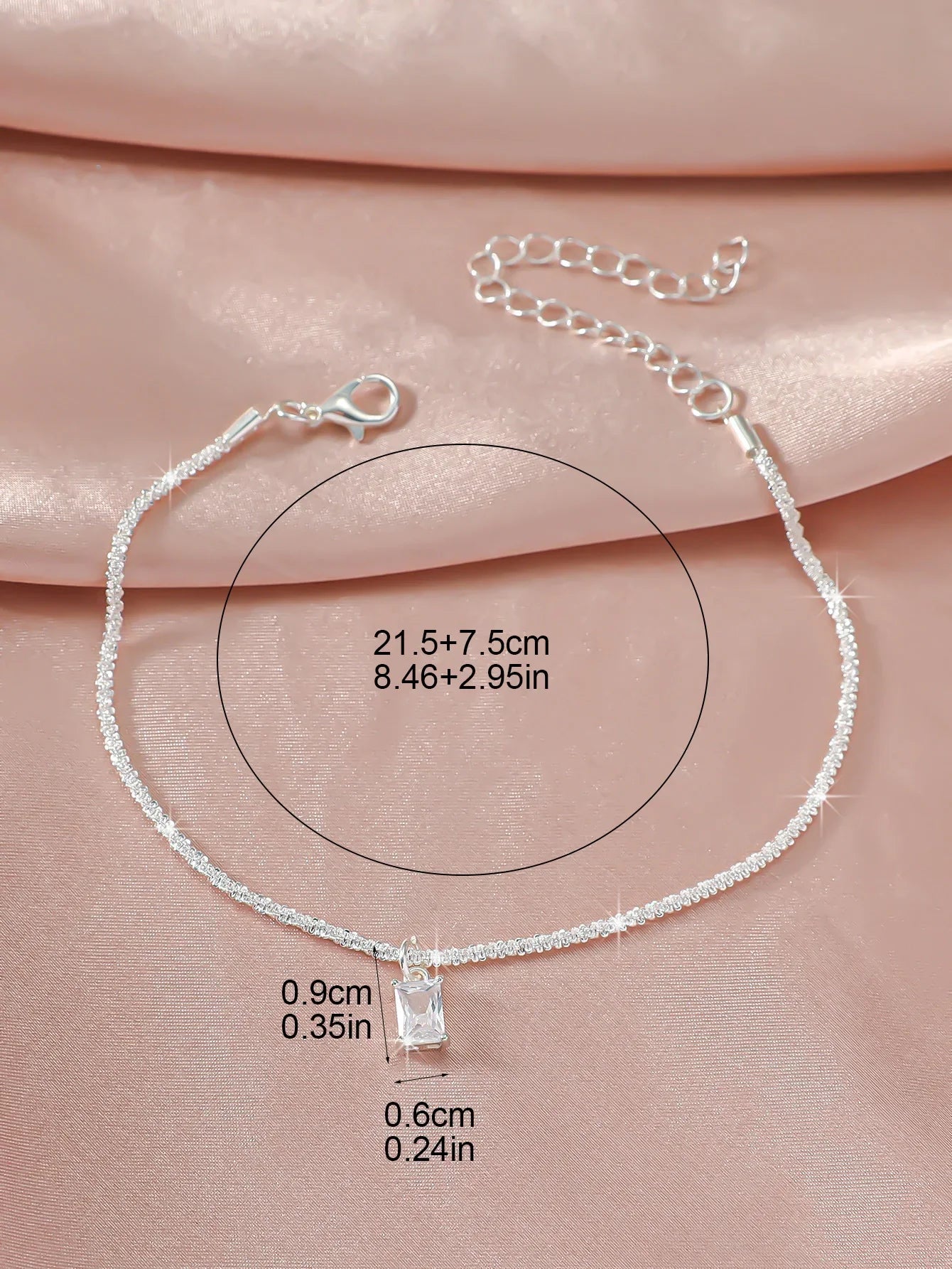 Summer Shiny Sparkling Simple Silver Color Anklet Zircon Cross Love Pearl Double Layer Bracelet On Leg Foot Trendy Beach Jewelry