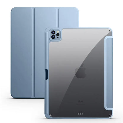 For iPad Pro 12.9 Case 2022 Tablet Case with Pencil Holder Clear Hard Cover Funda for iPad Pro 12 9inch 2022 2021 2020 2018 Case