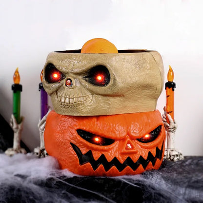 Halloween Electric Toy Candy Bowl with Jump Skull Hand Scary Eyes Party Creepy Decoration Haunted Skull Bowl Ktv Bar Horror Prop