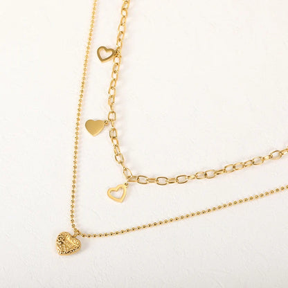 Punk Cuban Chain Heart Necklace For Women Hip Pop Stainless Steel Choker Fashion Wedding Party Jewelry Gift