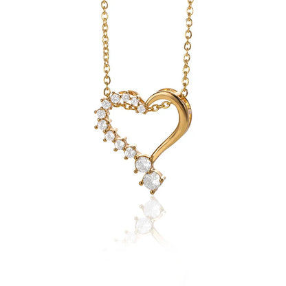Punk Cuban Chain Heart Necklace For Women Hip Pop Stainless Steel Choker Fashion Wedding Party Jewelry Gift