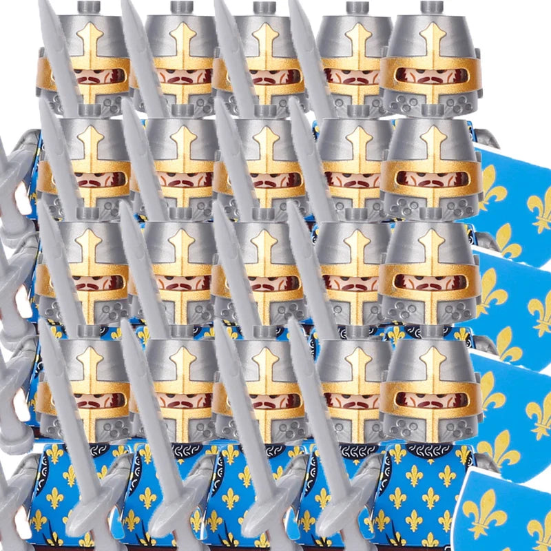 Military Building Blocks Medieval Solider Figures Gifts Toys Weapons Shield Holy Roman Saint Lazarus Jerusalem Knight Legion MOC