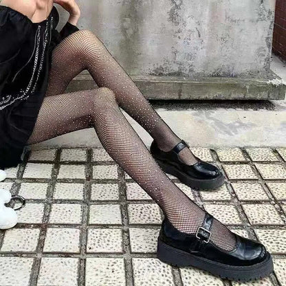 Classic Lolita Hollowed Out Lace Mesh Stockings Bottomed Pantyhose Women Gothic Punk Retro Spider Web Tights