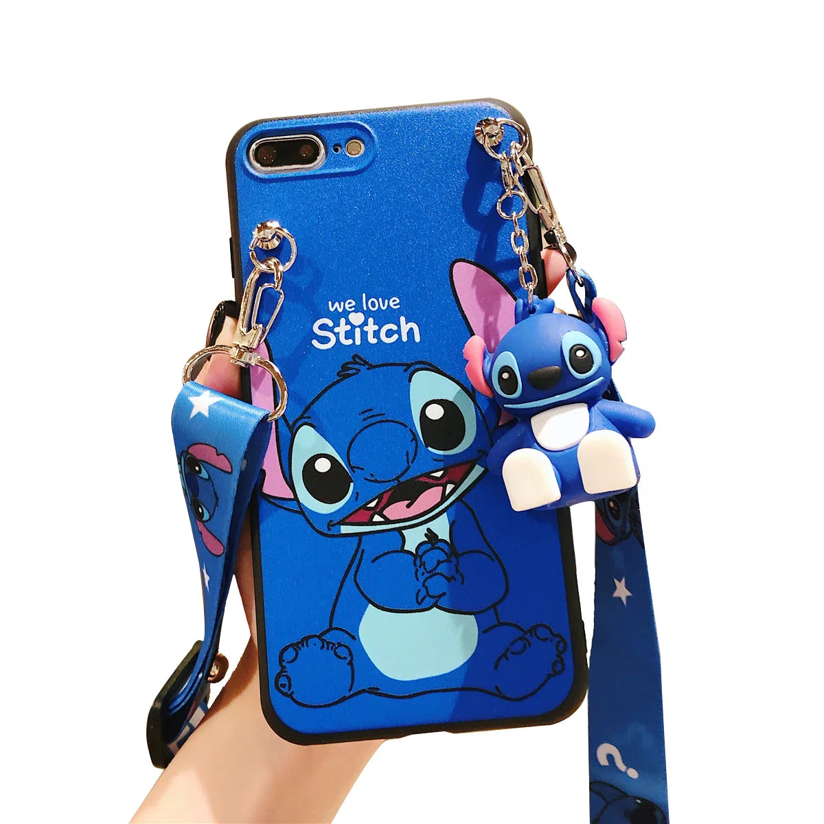 Stitch For Samsung Galaxy S7 Edge S8 S9 S10 S20 S21 S22 S23 Plus Ultra S21FE Note 9 10 20 Phone Case With Holder Rope