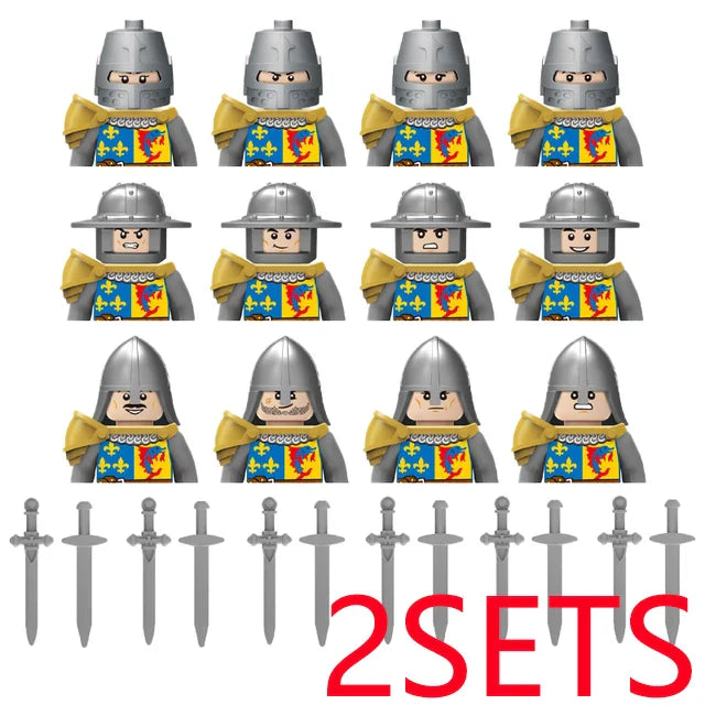Military Building Blocks Medieval Solider Figures Gifts Toys Weapons Shield Holy Roman Saint Lazarus Jerusalem Knight Legion MOC