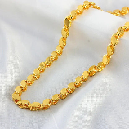 4mm Width Necklace 70CM Muslim Islamic Gold Color Necklace Middle East Arab Turkish Oman Allah Jewelry Never Faded