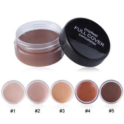 Concealer Foundation Cream Makeup Base Professional Full Coverage Freckles Cover Acne Spots and Dark Circles Facial Makeup