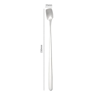 Stainless Steel Long Handle Coffee Spoon Teaspoon Dessert Ice Cream Scoop