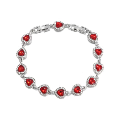 Exquisite Shiny Heart Shaped Zircon Bracelet Women Fashion Elegant Wedding Party Jewelry Girls Gift
