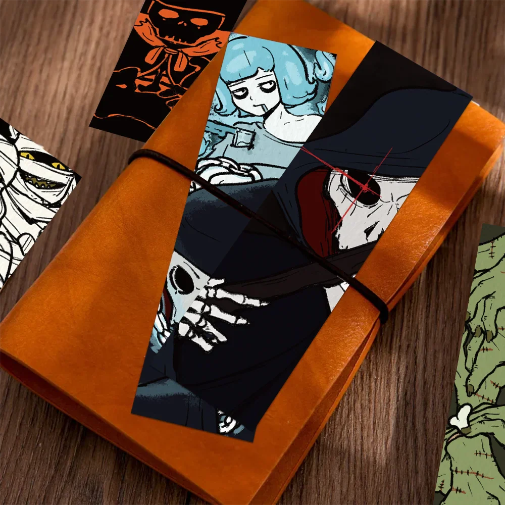 30pcs Halloween bookmarks Reading pages Book marks paper cards pumpkin ghosts funny personality creative gifts for students