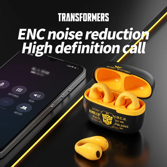 Original Transformers TF-T05 Earphones Bluetooth 5.3 Ear Clip Wireless Headphones Touch Control Earbuds Gaming Long Standby