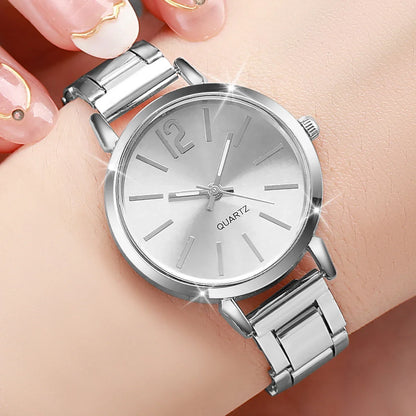 1/3PCS Fashion Women's Watches Stainless Steel Band Analog Quartz Watch Reloj Mujer（Without Box）