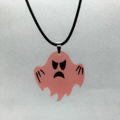 Yungqi Acrylic Bat Pendant Necklaces for Women Girl Minimalist Rope Chain Choker Halloween Animal Necklace Jewelry Collier
