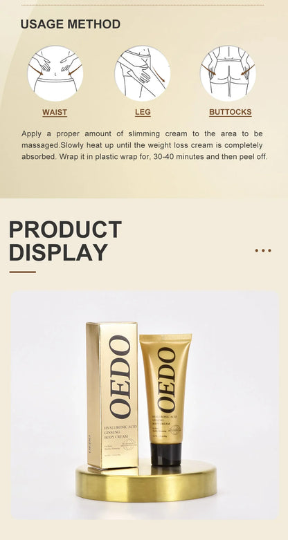 OEDO Ginseng Slimming Cream Reduce Cellulite Lose Weight Burning Fat Health Care Cream Body Skin Whitening Cream