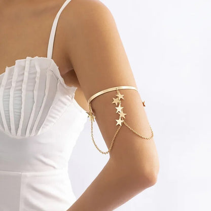 Bohemian Butterfly Tassel Pendants Bracelet Arm Chain Hollow Out Geometric Pattern Retro Arm Cuff Bangle Beach Body Bracelets