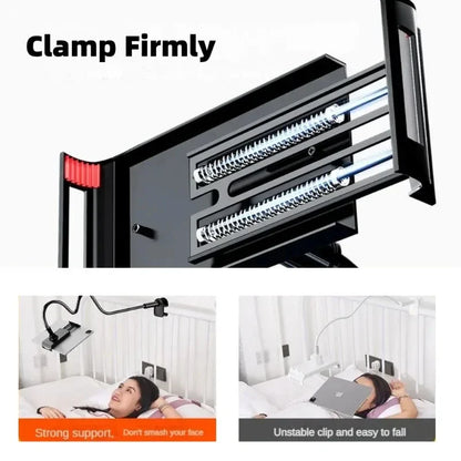 Universal Tablet Stand for Bed Rotatable Phone Holder for 4-12.9'' iPad Samsung Gooseneck Lazy Flexible Long Arm Tablet Bracket