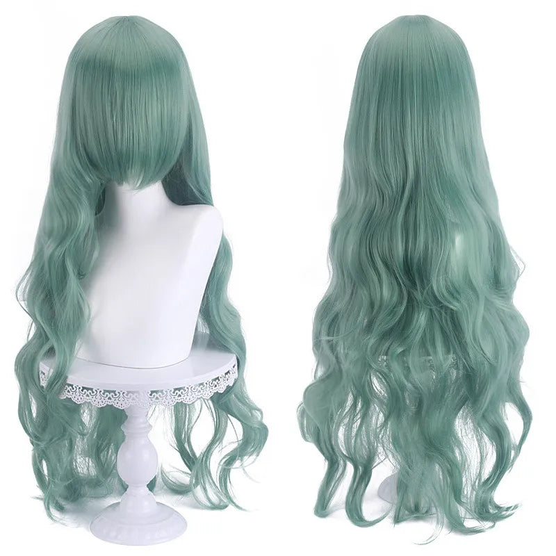 Genshin Impact Ice Blue Wig for Ayato Kamisato Cosplay Wig for Anime Long Fluffy Spiky Heat Resistant Wig for Halloween Party