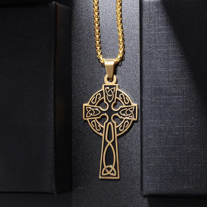 New Metal Black Cross Pendant Necklace Men and Women Fashion Gothic Punk Trend Hip Hop Accessories Jewelry Gift Wholesale