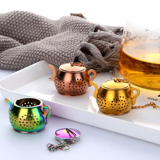 Stainless Steel Teapot Tea Infuser Mesh Strainer with Hooks
