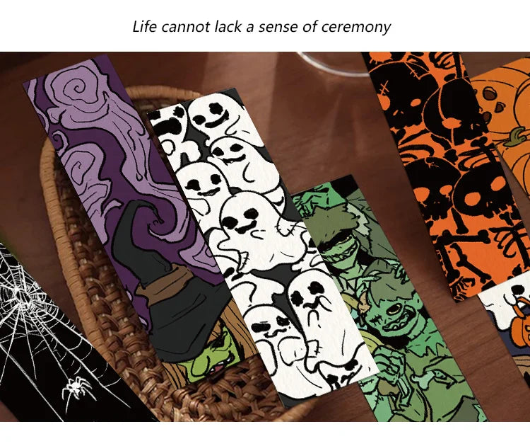 30pcs Halloween bookmarks Reading pages Book marks paper cards pumpkin ghosts funny personality creative gifts for students