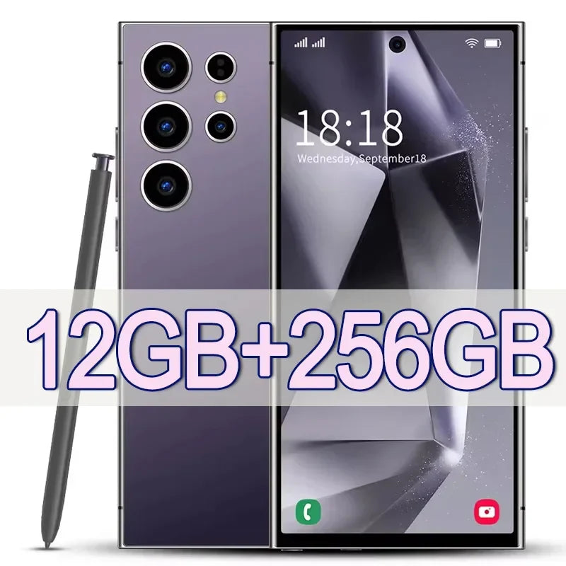 2025 New S24 Ultra 7.3HD Original Smartphone Global Version 4G 5G Dual SIM Cellphones Android14 Cell Phone 8000mAh Mobile Phones