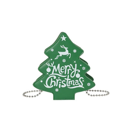 Women Crossbody Bag Christmas Tree Shaped Chain Shoulder Bag Casual Phone Bag for Daily Office Party