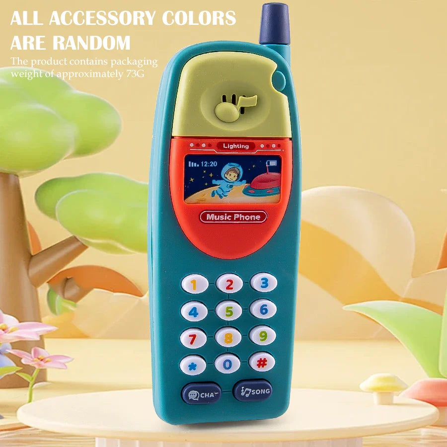 Play Phone Toys for Kids, Fun Music Simulation Phone Lighting Learning Cellphone Toy 4 Color could be Chosen Excluding Batteries