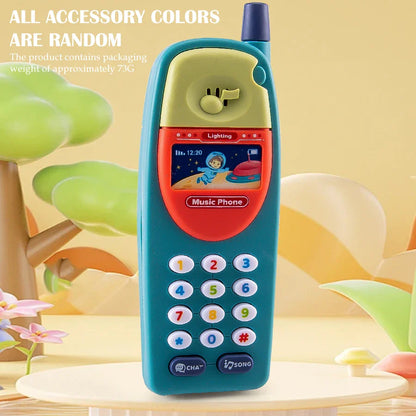 Play Phone Toys for Kids, Fun Music Simulation Phone Lighting Learning Cellphone Toy 4 Color could be Chosen Excluding Batteries