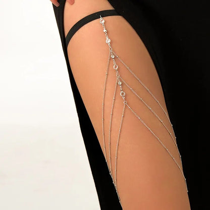 Bohemian Thigh Chain Simple Star Body Chains for Women Double-layer Metal Bodychain Fashion Thigh Jewelry Leg Cha