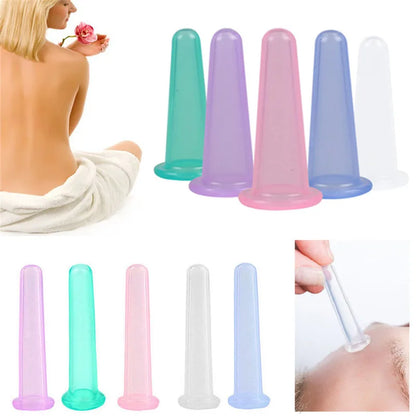 1/4Pcs Silicone Body Cupping Cups For Face Neck Back Eyes Massage Vacuum Cans Anti-cellulite Massager Suction Cup Treatments
