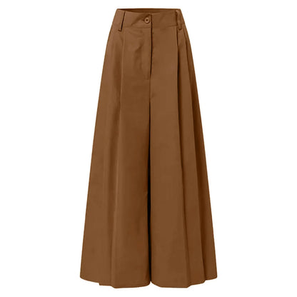 Women Fashion Palazzo Pants Cotton Linen Comfy Baggy Trousers Super Wide Floor Length Pants Women Clothing Pantalones De Mujer