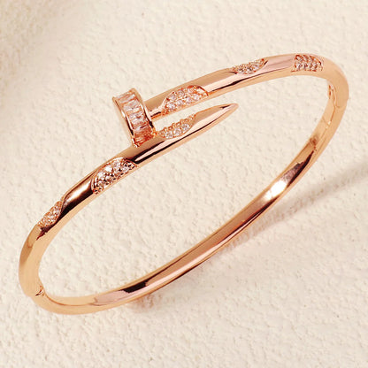 High-grade Copper And Zirconium Studded Bracelet Clip Design Fashion Women's Bracelet Daily Jewelry Accessories