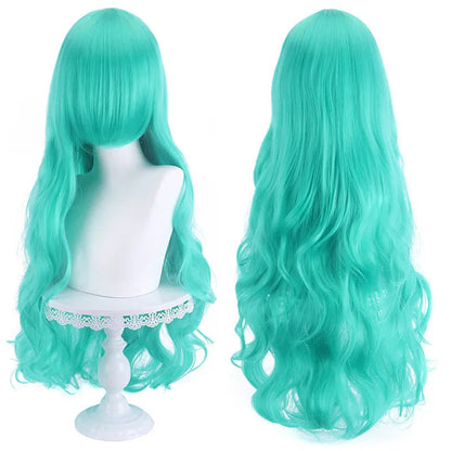 Genshin Impact Ice Blue Wig for Ayato Kamisato Cosplay Wig for Anime Long Fluffy Spiky Heat Resistant Wig for Halloween Party