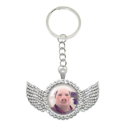 New John Pork Is Calling Answer Call Phone Humor Funny Pig Lover Graphic Meme Glass Dome Pendant Cabochon Keychain Jewelry Gifts