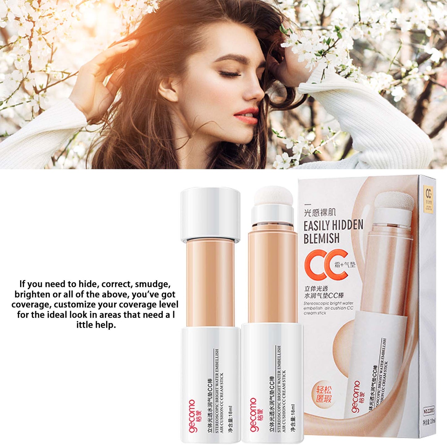 Concealer Stick Moisturizing Foundation Cushion Natural Air Cushion CC Cream Concealer Foundation Stick Full Coverage Concealer