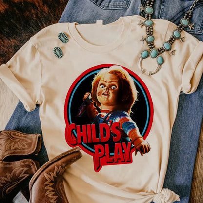 Satan Halloween Horror Ghost t shirt women stretchy t-shirts female Japanese clothes