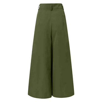 Women Fashion Palazzo Pants Cotton Linen Comfy Baggy Trousers Super Wide Floor Length Pants Women Clothing Pantalones De Mujer