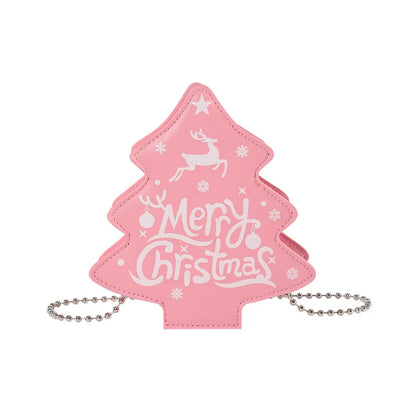 Women Crossbody Bag Christmas Tree Shaped Chain Shoulder Bag Casual Phone Bag for Daily Office Party