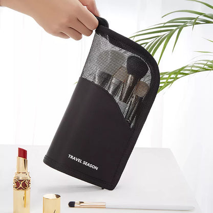 Pc Stand Cosmetic Bag for Women Clear Zipper Makeup Bag Travel Female Makeup Brush Holder Organizer Toiletry Bag