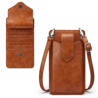 S-ZONE Women Crossbody Cell Phone Purse Wallet Faux Leather Lanyard Case with RFID Blocking