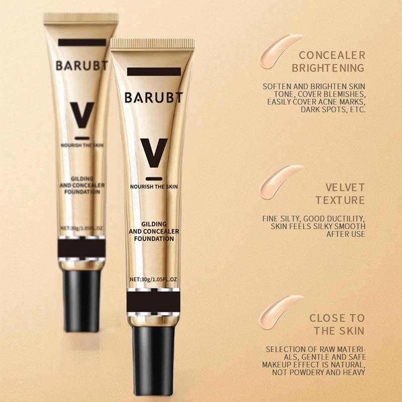 Waterproof Foundation Liquid Foundation And Concealer In 1 Long-lasting Full Coverage  Oil-controlling Concealer For Dry Skin