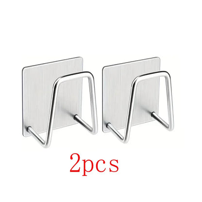 Kitchen Sink Sponge Rack Self Adhesive Stainless Steel Organizer Hooks