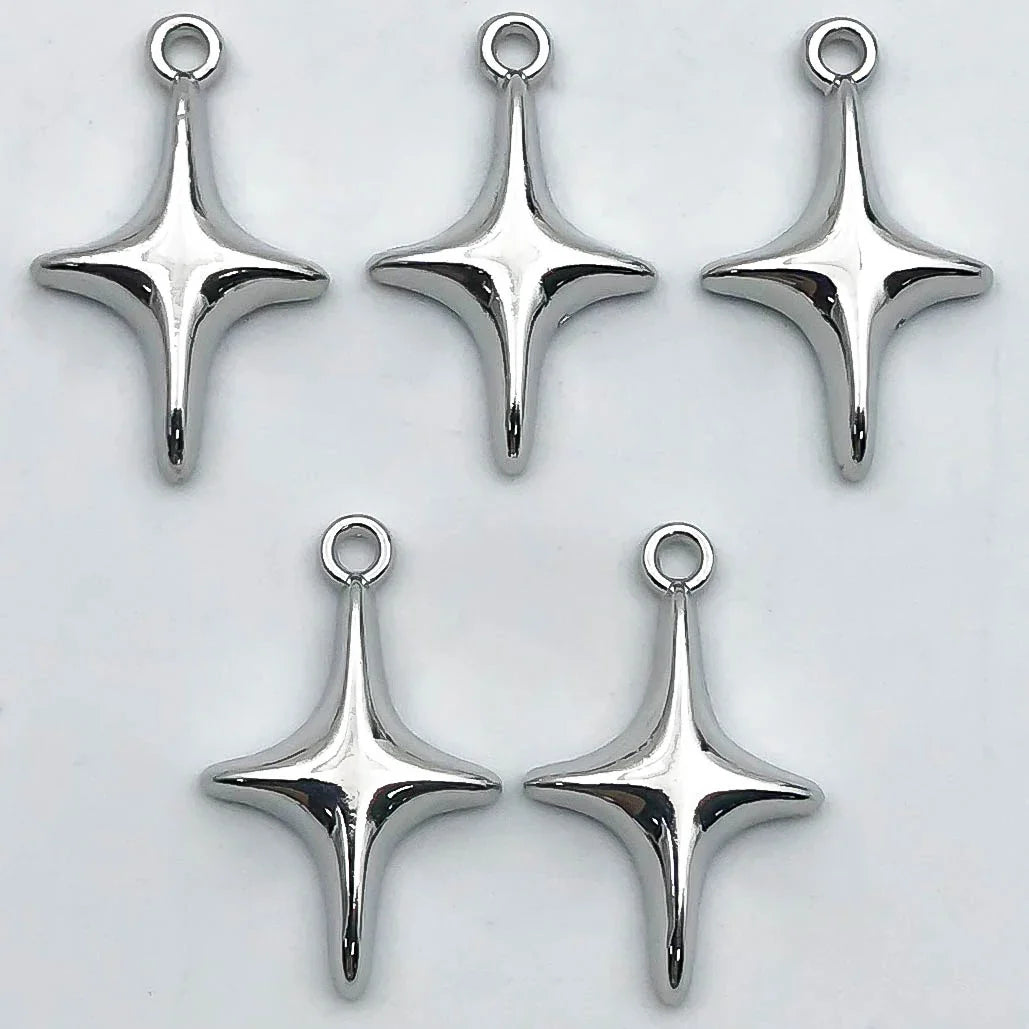 5Pcs Metal Alloy Charms Black Series Sweet and Cool Style Butterfly Cross Flower Shape Pendants Decorations For Jewelry Making