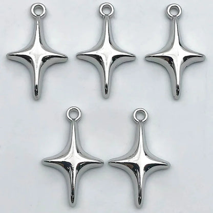 5Pcs Metal Alloy Charms Black Series Sweet and Cool Style Butterfly Cross Flower Shape Pendants Decorations For Jewelry Making