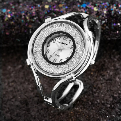 Women'S Watches Gold Diamond Quartz Bracelet Wrist Watch Big Dial Ladies Clock Stainless Steel Reloj Mujer Gift For Girlfriend